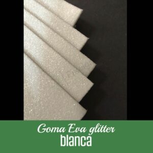 Goma Eva glitter Blanca 40x60 cm