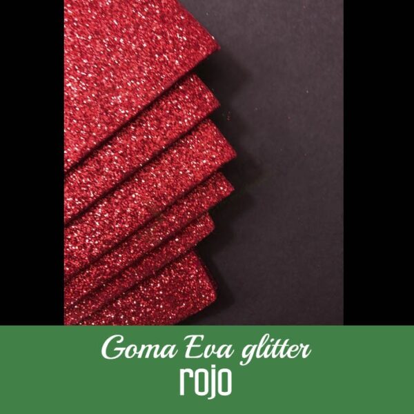 Goma Eva glitter roja 40x60 cm