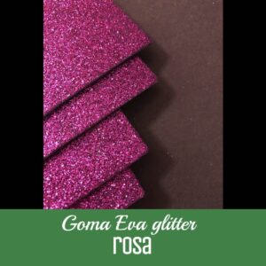 Goma Eva glitter rosa 40x60 cm