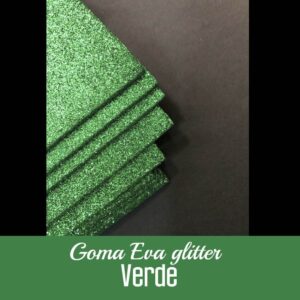 Goma Eva glitter verde 40x60 cm