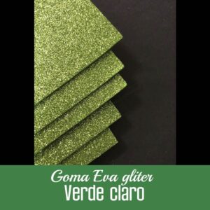 Goma Eva glitter verde claro 40x60 cm