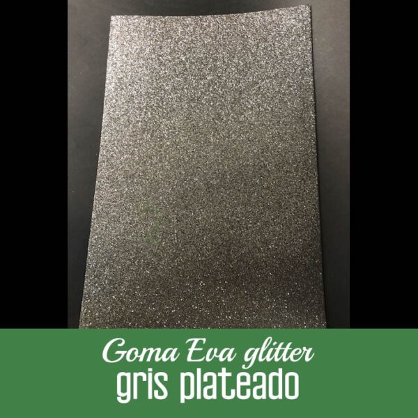 Goma Eva Glitter gris plateado 20x30 cm