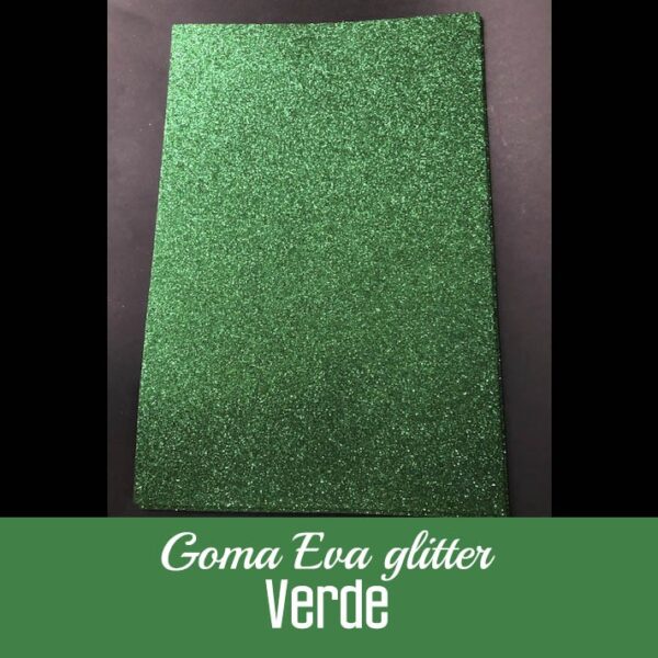 Goma Eva Glitter verde 20x30 cm