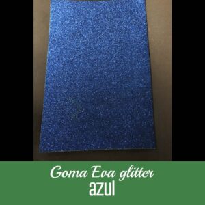 Goma Eva Glitter azul 20x30 cm