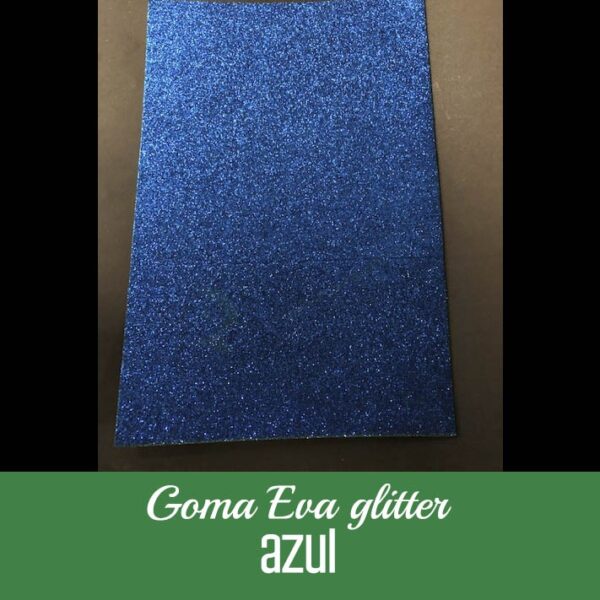 Goma Eva Glitter azul 20x30 cm