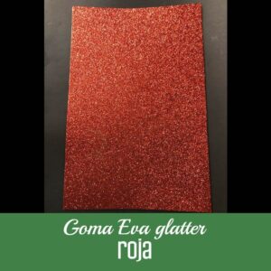 Goma Eva Glitter roja 20x30 cm