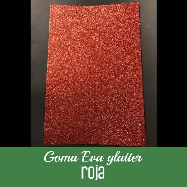 Goma Eva Glitter roja 20x30 cm