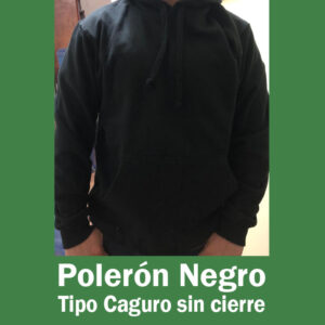 4.-TL Poleron Negro Tipo canguro S/C